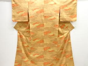 アンティーク　雲取りに寄せ柄上代紬着物